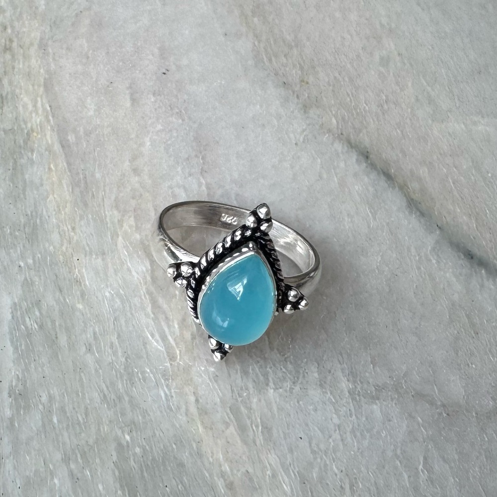 NWOT Sundance Sailor’s Guide Ring, Blue Chalcedony, Sterling Silver - Picture 2 of 5